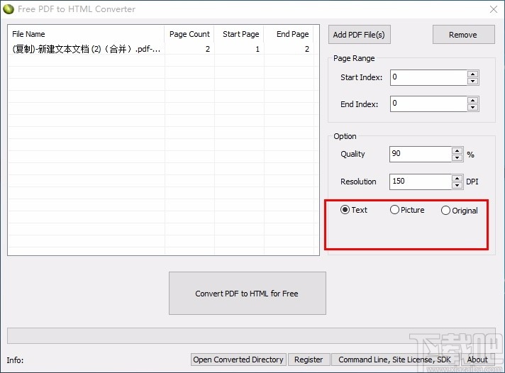 Free PDF to HTML Converter(免费PDF转HTML转换器)