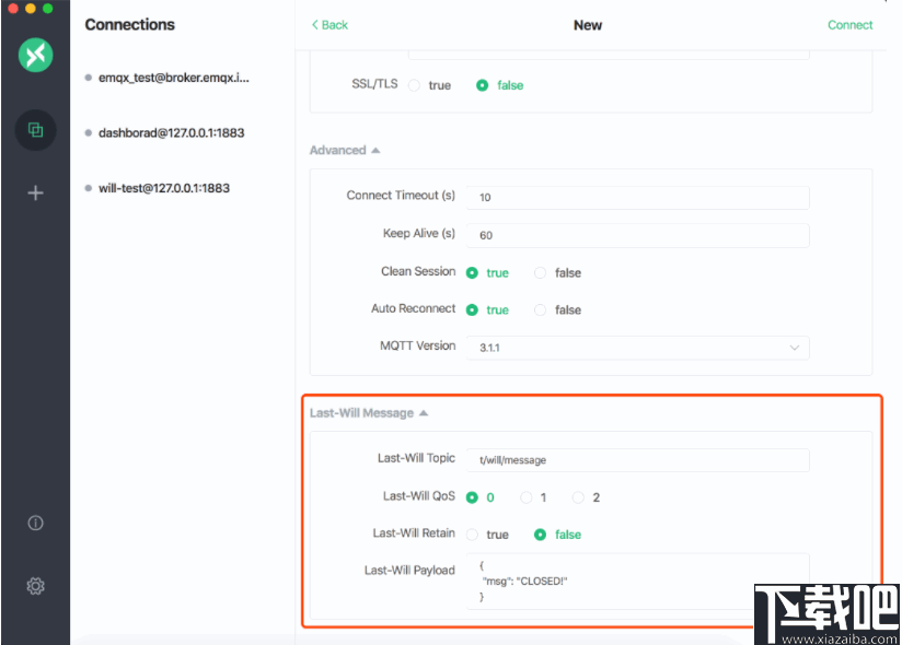 MQTTX(MQTT消息订阅和发送软件)