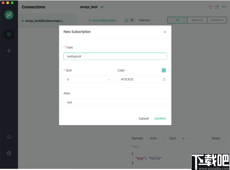 MQTTX(MQTT消息订阅和发送软件)