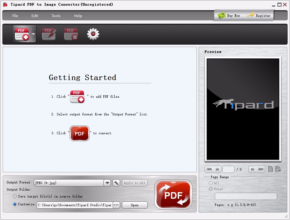 Tipard PDF to Image Converter将PDF转为图片的方法