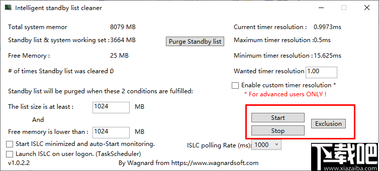 Intelligent standby list cleaner(待机清理工具)