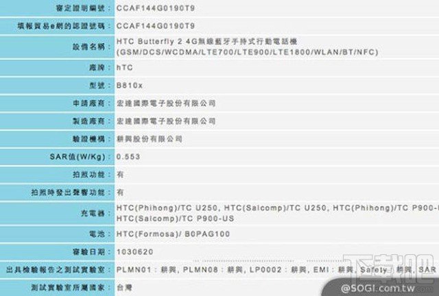 HTC Butterfly 2曝光 5寸屏三季度推出