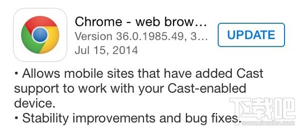 Chrome 36 for iOS更新：即将支持Chromecast？