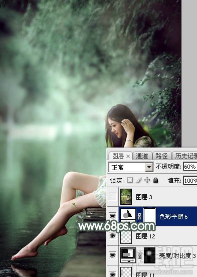 如何用Photoshop CC打造梦幻的暗绿色夏季美女图片