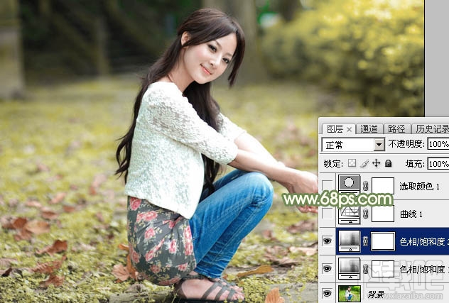 如何用Photoshop CC打造古典中性暖色外景美女图片