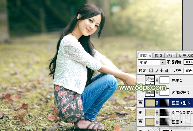 如何用Photoshop CC打造古典中性暖色外景美女图片