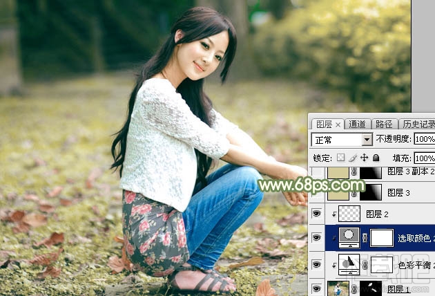 如何用Photoshop CC打造古典中性暖色外景美女图片