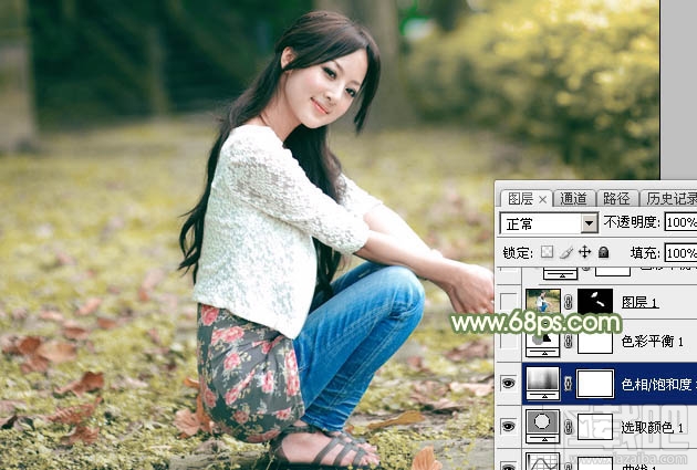 如何用Photoshop CC打造古典中性暖色外景美女图片