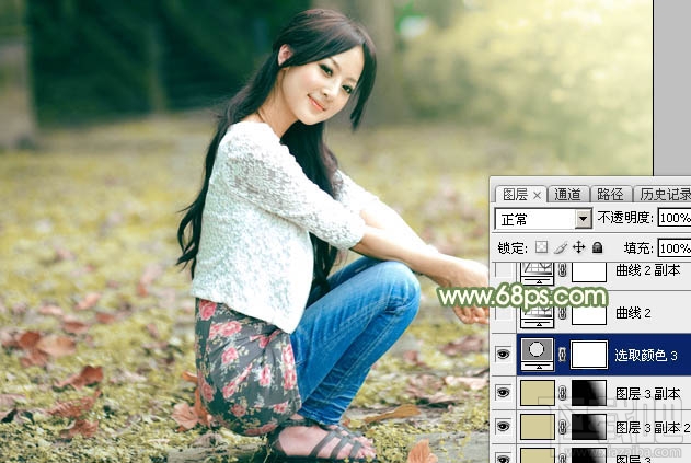 如何用Photoshop CC打造古典中性暖色外景美女图片