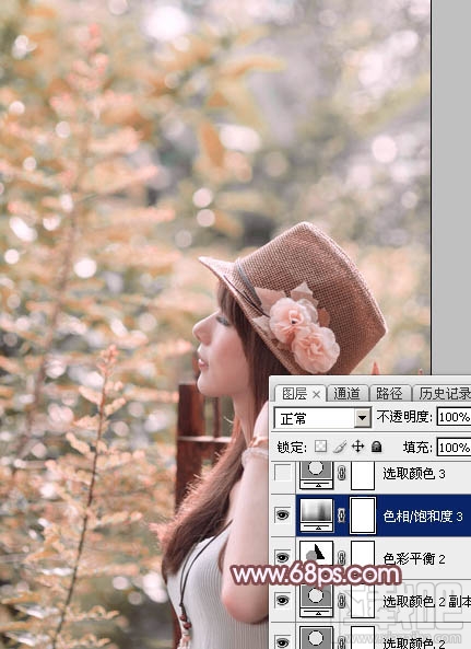 如何用Photoshop CC打造清新的淡红色夏季美女图片