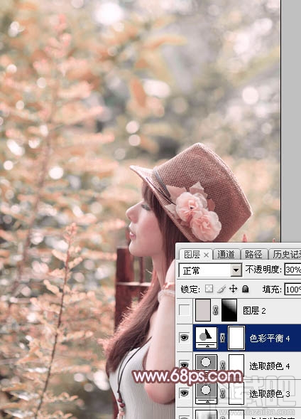 如何用Photoshop CC打造清新的淡红色夏季美女图片