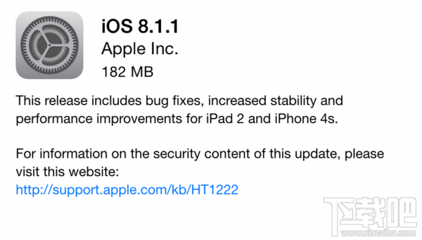 苹果公司发布iOS8.1.1升级补丁