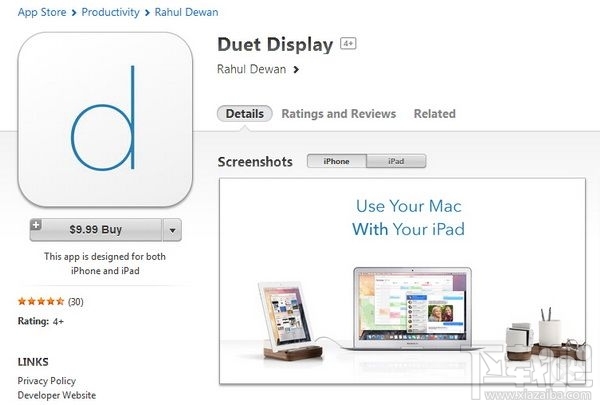 变身Mac附屏《Duet Display》9.99刀上架