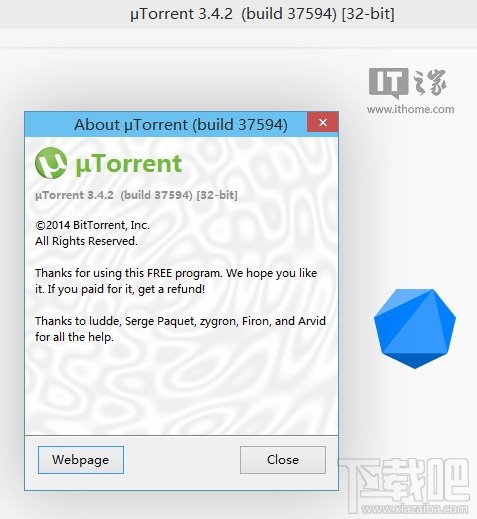 小巧精悍：下载工具uTorrent 3.4.2.37594版更新下载