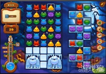 开心消消乐两只雪怪同时消除可以快速过关