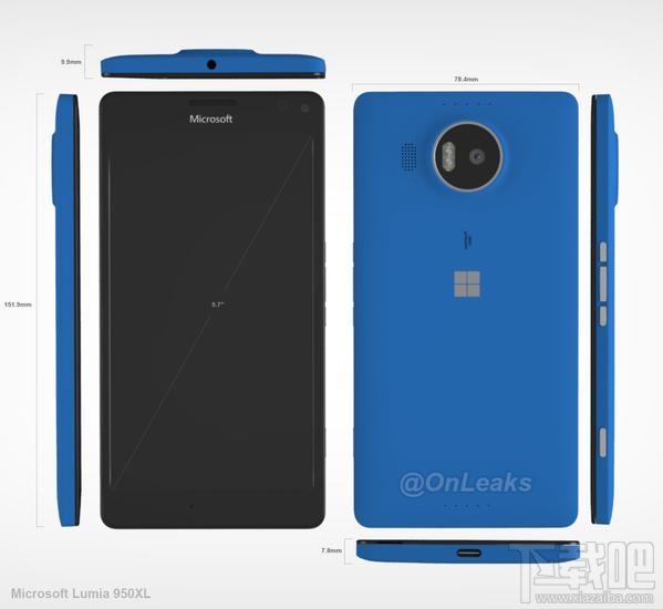 白色版Lumia 950 XL渲染图泄露
