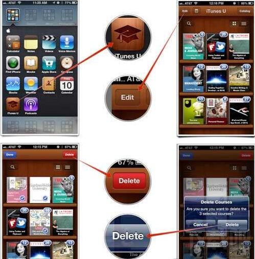 iTunes u如何删除已经下载的课程?iTunes u课程怎么删？