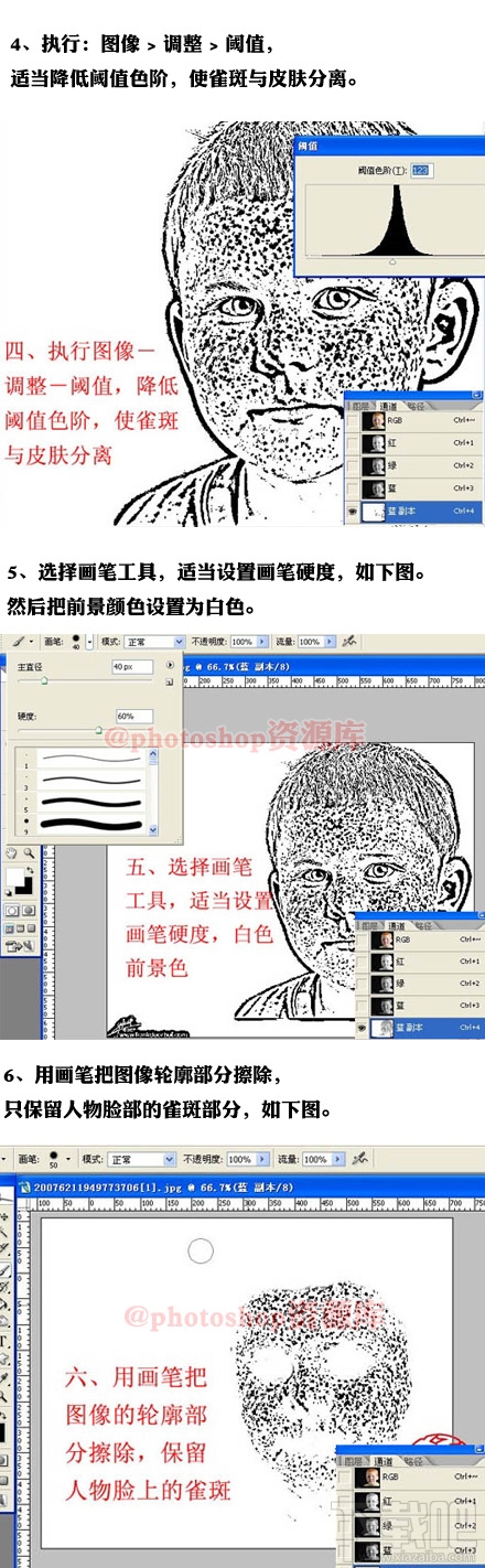 ps教程 ps怎么用通道消除人物脸部的斑点