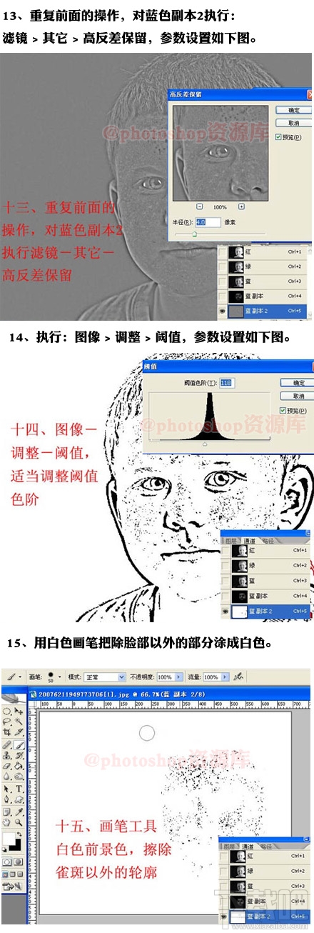 ps教程 ps怎么用通道消除人物脸部的斑点