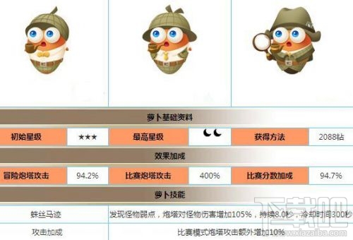 保卫萝卜3侦探萝卜什么时候出 侦探萝卜技能属性