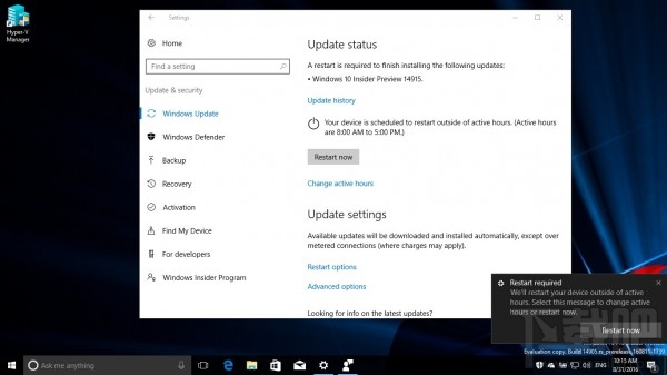 微软推送Windows 10 Build 14915 PC/手机双版 修复关机BUG