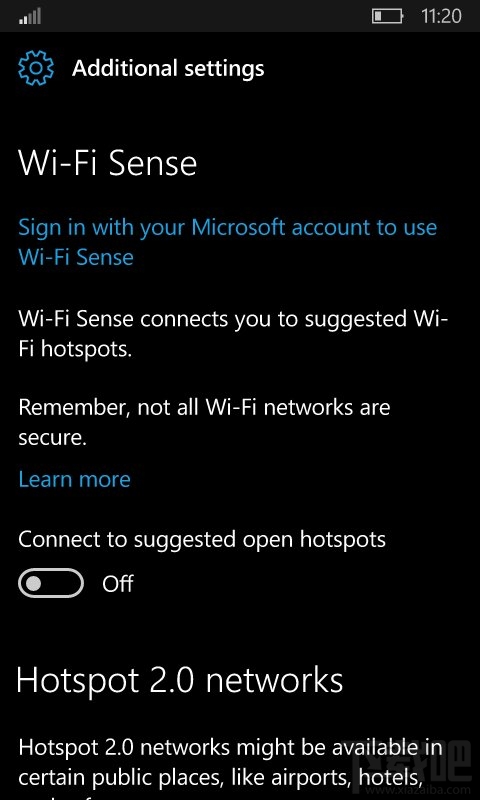 微软Win10红石2移动版将采用类PC版Wi-Fi设置界面