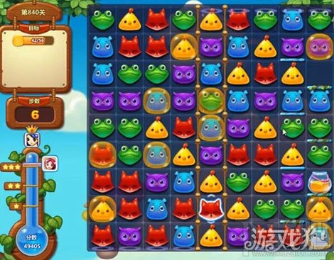 开心消消乐840关蜜罐破裂收集技巧攻略