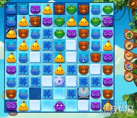开心消消乐836关消除冰块拯救动物