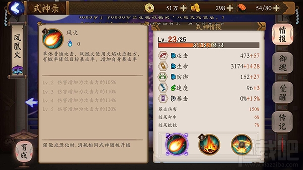 阴阳师手游式神凤凰火技能属性介绍