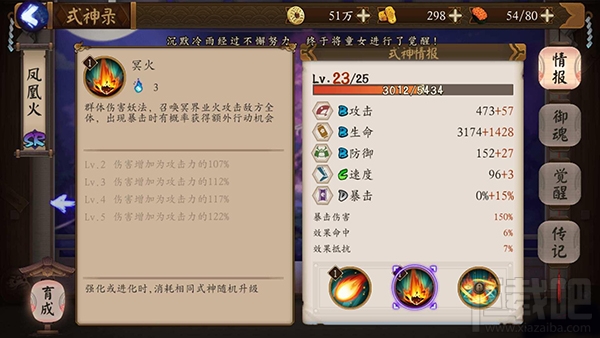阴阳师手游式神凤凰火技能属性介绍