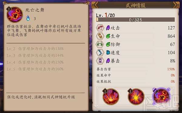 阴阳师手游式神鬼女红叶技能属性介绍