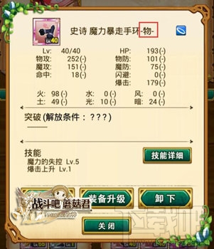 战斗吧蘑菇君 饰品后面的物和魔是什么意思？