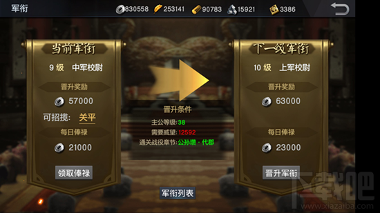 风云天下重燃军衔介绍