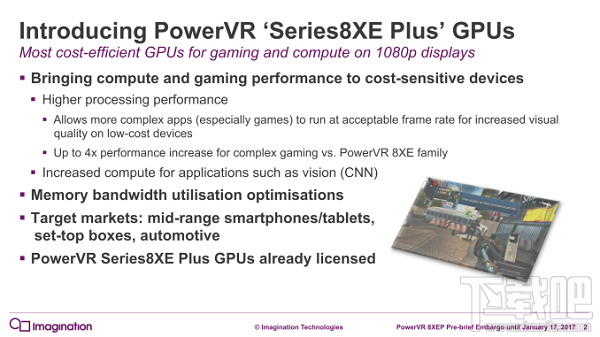 Imagination中端 PowerVR GPU 新品 Series8XE Plus发布