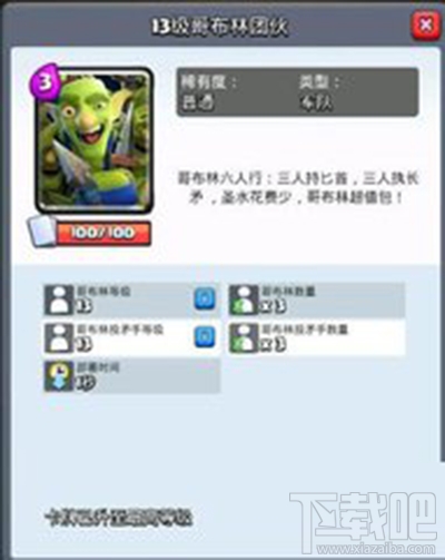皇室战争哥布林团伙升级数据一览