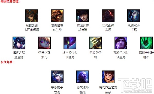 lol4月7日周免英雄更新2017 lol周免英雄查询4.7
