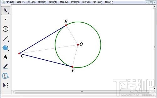 几何画板怎么画圆外一点切线