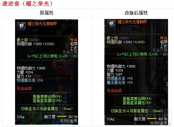 dnf远古传说装备改版2017 dnf传说装备改版属性大全