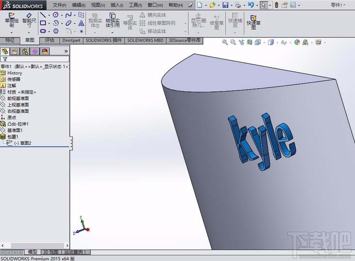 solidworks怎么用包覆文字功能