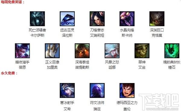lol4月21日周免英雄更新 lol周免英雄查询4.21