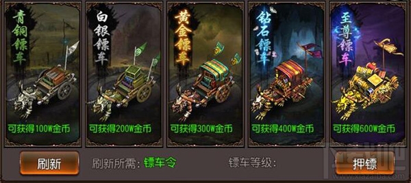达成任务拿金币龙脉日常押镖任务