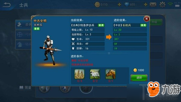 战争与文明手游士兵系统详解