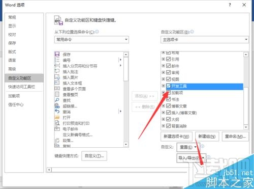 Word2016开发工具选项怎么添加到界面