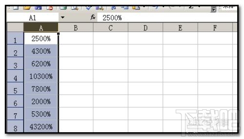 excel2016工作表数据怎么批量加百分号