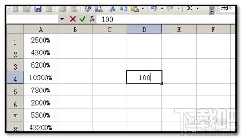 excel2016工作表数据怎么批量加百分号