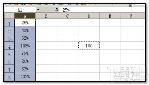 excel2016工作表数据怎么批量加百分号