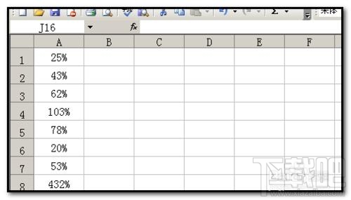 excel2016工作表数据怎么批量加百分号