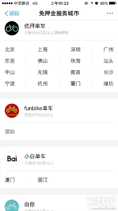 支付宝免押金骑行开放城市有哪些？支付宝怎么免押金租车？