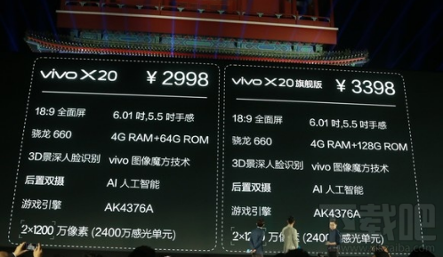 vivo X20有几个版本？各版本vivo X20价格多少？
