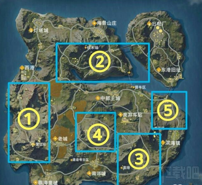 荒野行动大地图高清图片有哪些 城市建筑资源分布图详解